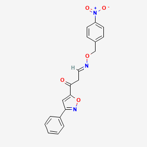 molecular formula C19H15N3O5 B3126903 3-oxo-3-(3-phenyl-5-isoxazolyl)propanal O-(4-nitrobenzyl)oxime CAS No. 338393-49-0