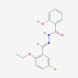 molecular formula C16H15BrN2O3 B3126911 N'-[(E)-(5-溴-2-乙氧苯基)亚甲基]-2-羟基苯甲酰肼 CAS No. 338393-51-4