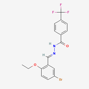 molecular formula C17H14BrF3N2O2 B3126919 N'-[(1E)-(5-bromo-2-ethoxyphenyl)methylidene]-4-(trifluoromethyl)benzohydrazide CAS No. 338393-74-1