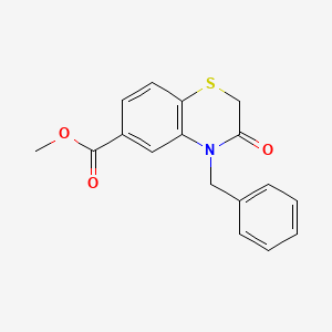 molecular formula C17H15NO3S B3126920 methyl 4-benzyl-3-oxo-3,4-dihydro-2H-1,4-benzothiazine-6-carboxylate CAS No. 338393-82-1