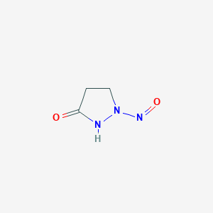 molecular formula C3H5N3O2 B3126933 1-Nitrosopyrazolidin-3-one CAS No. 338393-95-6