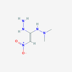 molecular formula C4H11N5O2 B3126936 2-[(E)-1-hydrazinyl-2-nitroethenyl]-1,1-dimethylhydrazine CAS No. 338393-96-7