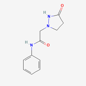 molecular formula C11H13N3O2 B3126938 2-(3-oxopyrazolidin-1-yl)-N-phenylacetamide CAS No. 338394-04-0