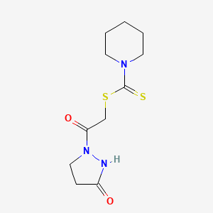 2-oxo-2-(3-oxotetrahydro-1H-pyrazol-1-yl)ethyl tetrahydro-1(2H)-pyridinecarbodithioate