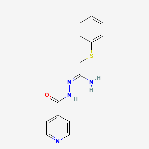 molecular formula C14H14N4OS B3126990 N'-isonicotinoyl-2-(phenylsulfanyl)ethanehydrazonamide CAS No. 338396-05-7