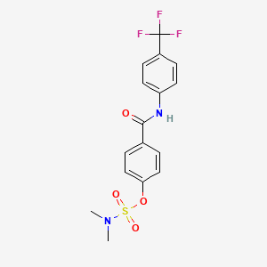 molecular formula C16H15F3N2O4S B3126998 [4-[[4-(trifluoromethyl)phenyl]carbamoyl]phenyl] N,N-dimethylsulfamate CAS No. 338396-27-3
