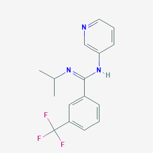 molecular formula C16H16F3N3 B3127027 N'-isopropyl-N-(3-pyridinyl)-3-(trifluoromethyl)benzenecarboximidamide CAS No. 338397-09-4