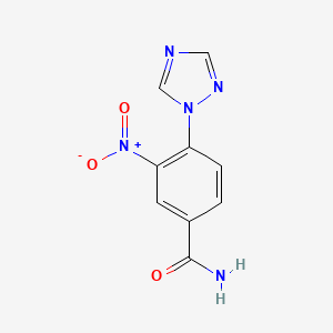 molecular formula C9H7N5O3 B3127033 3-nitro-4-(1H-1,2,4-triazol-1-yl)benzenecarboxamide CAS No. 338397-10-7