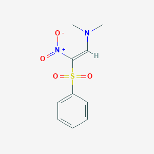 molecular formula C10H12N2O4S B3127053 (E)-2-(苯磺酰基)-N,N-二甲基-2-硝基乙烯胺 CAS No. 338397-46-9