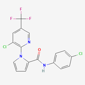 molecular formula C17H10Cl2F3N3O B3127060 N-(4-chlorophenyl)-1-[3-chloro-5-(trifluoromethyl)-2-pyridinyl]-1H-pyrrole-2-carboxamide CAS No. 338397-52-7
