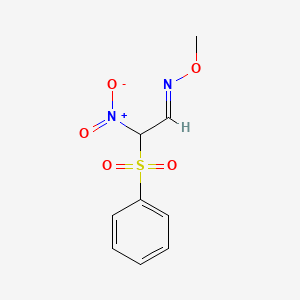 molecular formula C9H10N2O5S B3127068 2-nitro-2-(phenylsulfonyl)acetaldehyde O-methyloxime CAS No. 338397-66-3