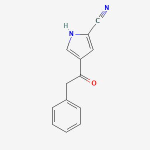 molecular formula C13H10N2O B3127069 4-(2-phenylacetyl)-1H-pyrrole-2-carbonitrile CAS No. 338397-73-2