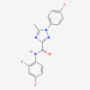 molecular formula C16H11F3N4O B3127077 N-(2,4-二氟苯基)-1-(4-氟苯基)-5-甲基-1H-1,2,4-三唑-3-甲酰胺 CAS No. 338398-06-4
