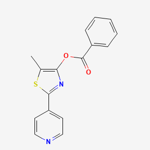 molecular formula C16H12N2O2S B3127106 5-Methyl-2-(4-pyridinyl)-1,3-thiazol-4-yl benzenecarboxylate CAS No. 338398-94-0