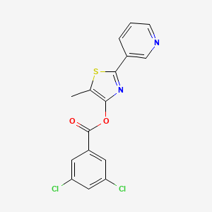molecular formula C16H10Cl2N2O2S B3127111 5-甲基-2-(3-吡啶基)-1,3-噻唑-4-基 3,5-二氯苯甲酸酯 CAS No. 338398-97-3