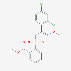 molecular formula C17H15Cl2NO5S B3127131 Methyl 2-{[2-(2,4-dichlorophenyl)-2-(methoxyimino)ethyl]sulfonyl}benzenecarboxylate CAS No. 338400-68-3