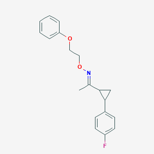 molecular formula C19H20FNO2 B3127156 1-[2-(4-fluorophenyl)cyclopropyl]-1-ethanone O-(2-phenoxyethyl)oxime CAS No. 338401-21-1