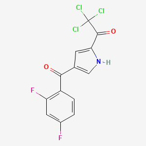 molecular formula C13H6Cl3F2NO2 B3127177 2,2,2-trichloro-1-[4-(2,4-difluorobenzoyl)-1H-pyrrol-2-yl]-1-ethanone CAS No. 338403-93-3