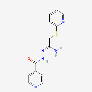 molecular formula C13H13N5OS B3127224 N'-isonicotinoyl-2-(2-pyridinylsulfanyl)ethanehydrazonamide CAS No. 338405-71-3