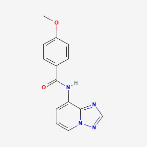 molecular formula C14H12N4O2 B3127228 4-methoxy-N-[1,2,4]triazolo[1,5-a]pyridin-8-ylbenzenecarboxamide CAS No. 338406-05-6