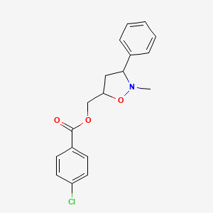 (2-Methyl-3-phenyltetrahydro-5-isoxazolyl)methyl 4-chlorobenzenecarboxylate