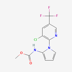 molecular formula C12H9ClF3N3O2 B3127249 methyl N-{1-[3-chloro-5-(trifluoromethyl)-2-pyridinyl]-1H-pyrrol-2-yl}carbamate CAS No. 338407-31-1