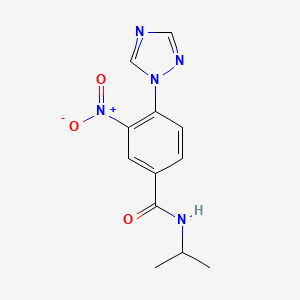 molecular formula C12H13N5O3 B3127266 N-isopropyl-3-nitro-4-(1H-1,2,4-triazol-1-yl)benzenecarboxamide CAS No. 338408-08-5