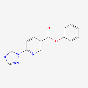 molecular formula C14H10N4O2 B3127274 phenyl 6-(1H-1,2,4-triazol-1-yl)nicotinate CAS No. 338408-19-8