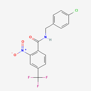 molecular formula C15H10ClF3N2O3 B3127283 N-(4-chlorobenzyl)-2-nitro-4-(trifluoromethyl)benzenecarboxamide CAS No. 338408-52-9