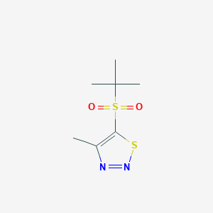 molecular formula C7H12N2O2S2 B3127286 5-(Tert-butylsulfonyl)-4-methyl-1,2,3-thiadiazole CAS No. 338408-72-3