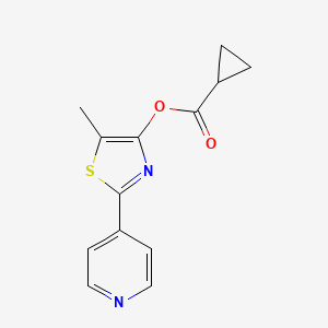 molecular formula C13H12N2O2S B3127298 5-Methyl-2-(4-pyridinyl)-1,3-thiazol-4-yl cyclopropanecarboxylate CAS No. 338409-16-8