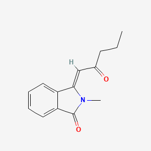 molecular formula C14H15NO2 B3127301 (3Z)-2-methyl-3-(2-oxopentylidene)isoindol-1-one CAS No. 338409-33-9