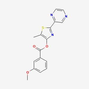 molecular formula C16H13N3O3S B3127305 5-Methyl-2-(2-pyrazinyl)-1,3-thiazol-4-yl 3-methoxybenzenecarboxylate CAS No. 338409-39-5