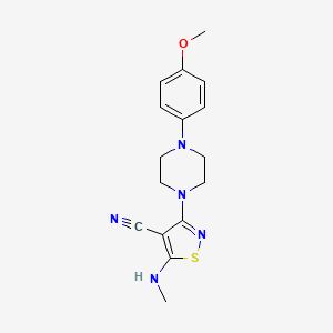 molecular formula C16H19N5OS B3127324 3-(4-(4-Methoxyphenyl)piperazino)-5-(methylamino)-4-isothiazolecarbonitrile CAS No. 338410-20-1