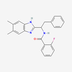 N-(1-(5,6-Dimethyl-1H-1,3-benzimidazol-2-yl)-2-phenylethyl)-2-fluorobenzenecarboxamide