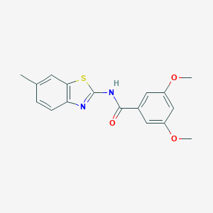 molecular formula C17H16N2O3S B312736 3,5-dimethoxy-N-(6-methyl-1,3-benzothiazol-2-yl)benzamide 
