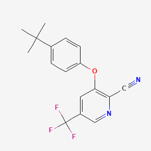 3-(4-Tert-butylphenoxy)-5-(trifluoromethyl)pyridine-2-carbonitrile