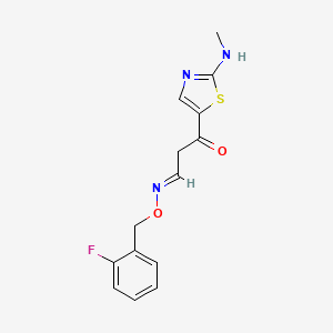 molecular formula C14H14FN3O2S B3127396 3-[2-(methylamino)-1,3-thiazol-5-yl]-3-oxopropanal O-(2-fluorobenzyl)oxime CAS No. 338413-98-2