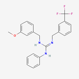 molecular formula C23H22F3N3O B3127406 N-(3-methoxybenzyl)-N''-phenyl-N'-[3-(trifluoromethyl)benzyl]guanidine CAS No. 338414-66-7