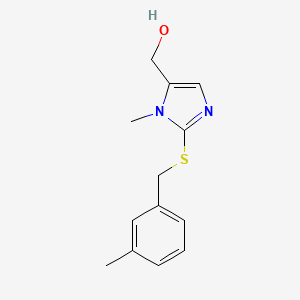 molecular formula C13H16N2OS B3127418 {1-甲基-2-[(3-甲基苄基)硫代]-1H-咪唑-5-基}甲醇 CAS No. 338414-91-8