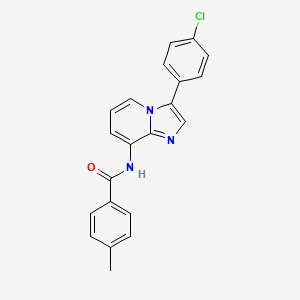 molecular formula C21H16ClN3O B3127426 N-[3-(4-chlorophenyl)imidazo[1,2-a]pyridin-8-yl]-4-methylbenzamide CAS No. 338415-11-5