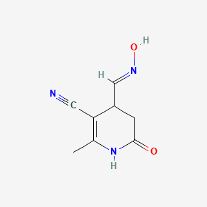 molecular formula C8H9N3O2 B3127432 4-[(E)-Hydroxyiminomethyl]-6-methyl-2-oxo-3,4-dihydro-1H-pyridine-5-carbonitrile CAS No. 338415-19-3