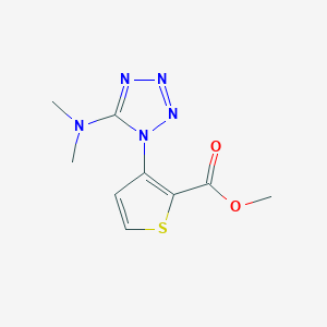 molecular formula C9H11N5O2S B3127475 methyl 3-[5-(dimethylamino)-1H-1,2,3,4-tetraazol-1-yl]-2-thiophenecarboxylate CAS No. 338417-30-4