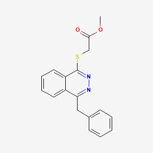 molecular formula C18H16N2O2S B3127519 Methyl 2-[(4-benzyl-1-phthalazinyl)sulfanyl]acetate CAS No. 338417-99-5