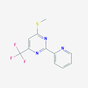 molecular formula C11H8F3N3S B3127523 4-(Methylsulfanyl)-2-(2-pyridinyl)-6-(trifluoromethyl)pyrimidine CAS No. 338418-17-0