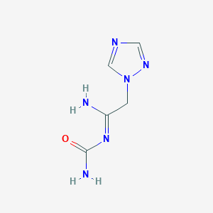 molecular formula C5H8N6O B3127532 (Z)-[1-amino-2-(1,2,4-triazol-1-yl)ethylidene]urea CAS No. 338418-51-2