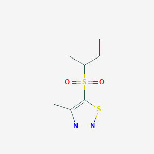 molecular formula C7H12N2O2S2 B3127582 5-(Sec-butylsulfonyl)-4-methyl-1,2,3-thiadiazole CAS No. 338419-87-7