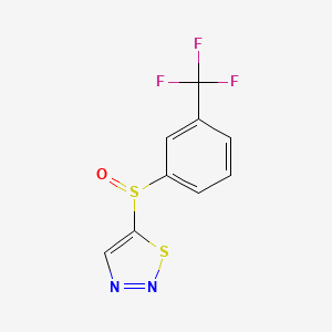 molecular formula C9H5F3N2OS2 B3127596 5-[3-(Trifluoromethyl)phenyl]sulfinylthiadiazole CAS No. 338420-16-9