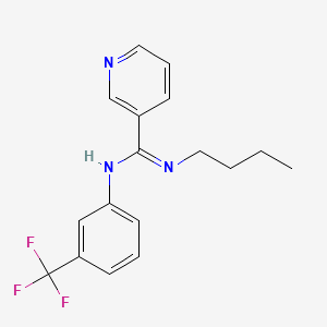 molecular formula C17H18F3N3 B3127608 N'-butyl-N-[3-(trifluoromethyl)phenyl]-3-pyridinecarboximidamide CAS No. 338420-51-2