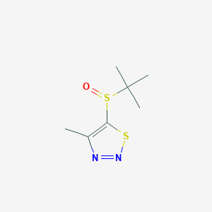 molecular formula C7H12N2OS2 B3127614 5-(Tert-butylsulfinyl)-4-methyl-1,2,3-thiadiazole CAS No. 338420-53-4